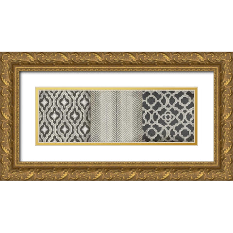 Black and White Modele Panel III Gold Ornate Wood Framed Art Print with Double Matting by Medley, Elizabeth