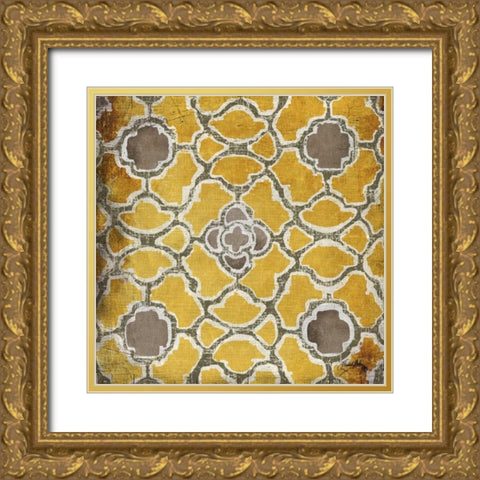 Yellow and Gray Modele I Gold Ornate Wood Framed Art Print with Double Matting by Medley, Elizabeth