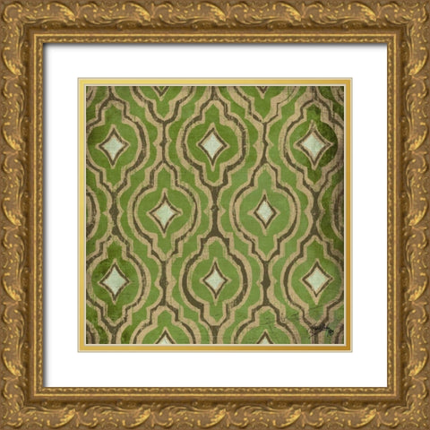Green Modele VI Gold Ornate Wood Framed Art Print with Double Matting by Medley, Elizabeth