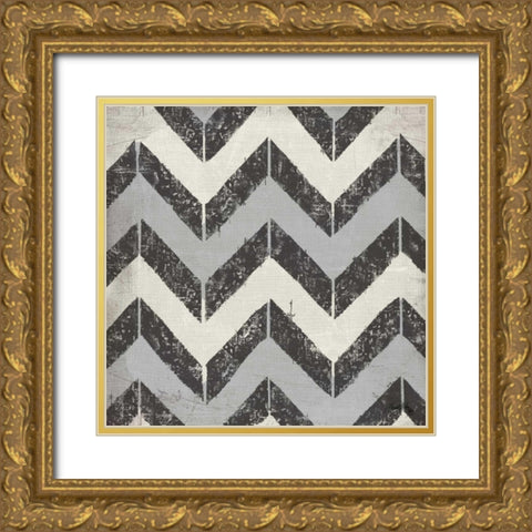 Black and White Modele II Gold Ornate Wood Framed Art Print with Double Matting by Medley, Elizabeth