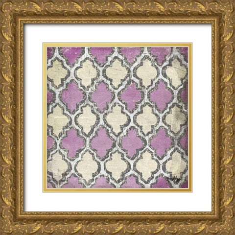 Purple Modele IV Gold Ornate Wood Framed Art Print with Double Matting by Medley, Elizabeth