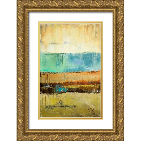Rain I Gold Ornate Wood Framed Art Print with Double Matting by Pinto, Patricia