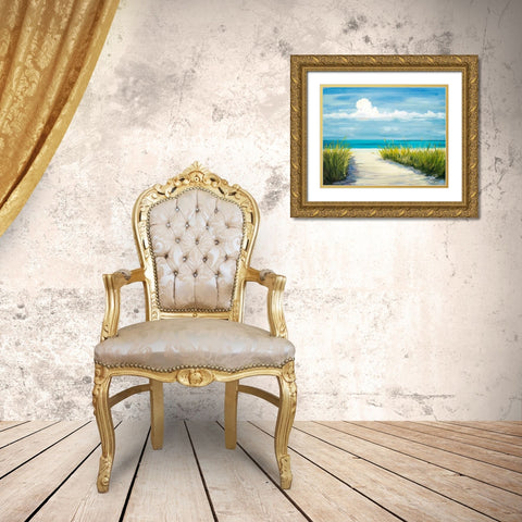 Beach Scene I Gold Ornate Wood Framed Art Print with Double Matting by DeRice, Julie