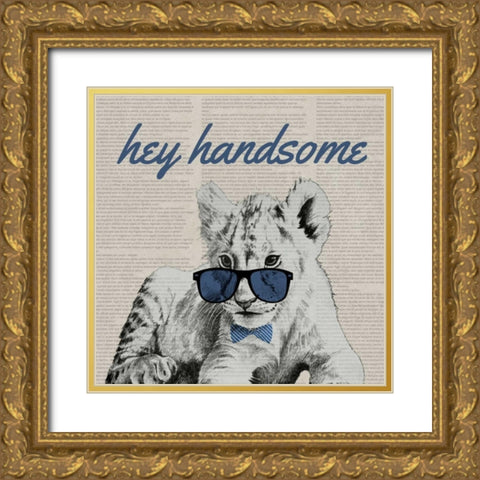 Handsome Tiger Gold Ornate Wood Framed Art Print with Double Matting by Rhyan, Vivien