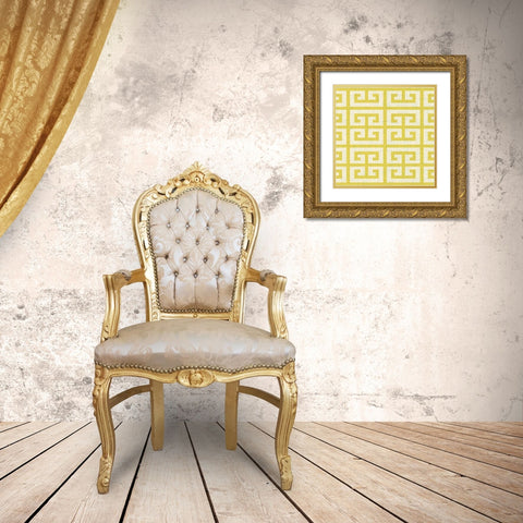 Box Pattern II Gold Ornate Wood Framed Art Print with Double Matting by SD Graphics Studio
