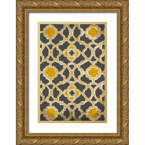 Yellow and Gray Modele Portrait Gold Ornate Wood Framed Art Print with Double Matting by Medley, Elizabeth