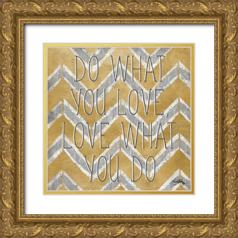 Love and Smile Modele I Gold Ornate Wood Framed Art Print with Double Matting by Medley, Elizabeth