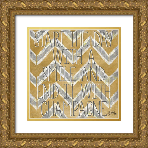 Love and Smile Modele II Gold Ornate Wood Framed Art Print with Double Matting by Medley, Elizabeth