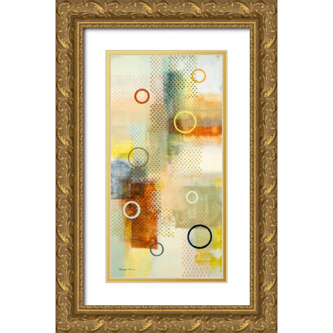 Floating Forms I Gold Ornate Wood Framed Art Print with Double Matting by Marcon, Michael