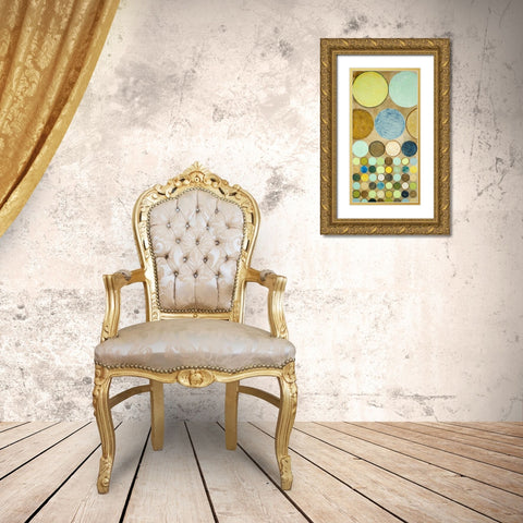 Spring Dots I Gold Ornate Wood Framed Art Print with Double Matting by Marcon, Michael