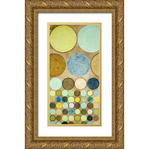 Spring Dots I Gold Ornate Wood Framed Art Print with Double Matting by Marcon, Michael