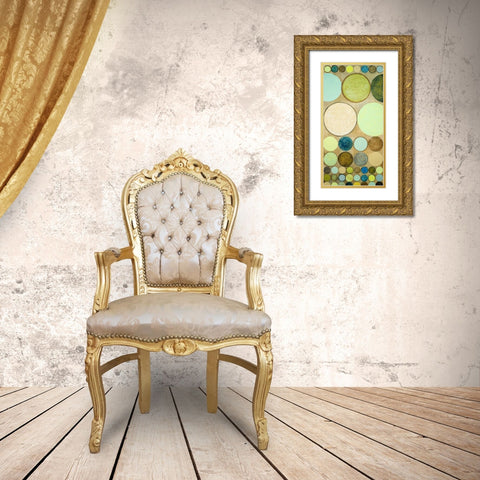 Spring Dots II Gold Ornate Wood Framed Art Print with Double Matting by Marcon, Michael