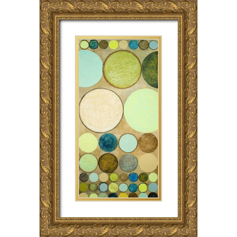 Spring Dots II Gold Ornate Wood Framed Art Print with Double Matting by Marcon, Michael