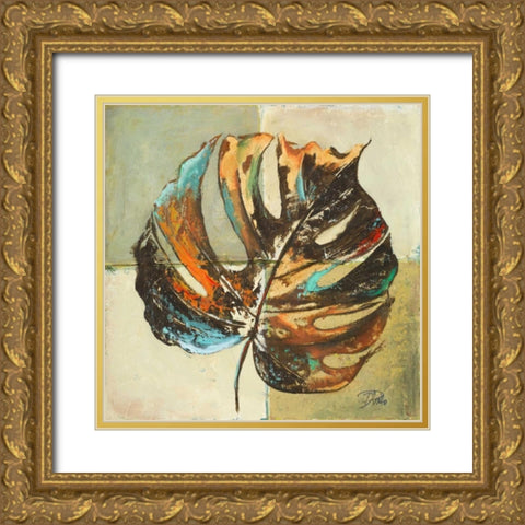Contemporary Leaves I Gold Ornate Wood Framed Art Print with Double Matting by Pinto, Patricia