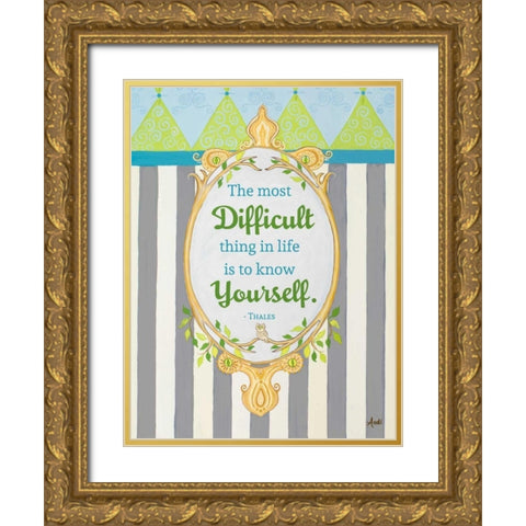 Know Yourself Gold Ornate Wood Framed Art Print with Double Matting by Metz, Andi