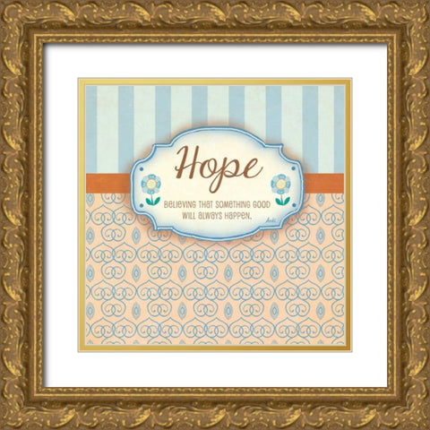 Hope Gold Ornate Wood Framed Art Print with Double Matting by Metz, Andi