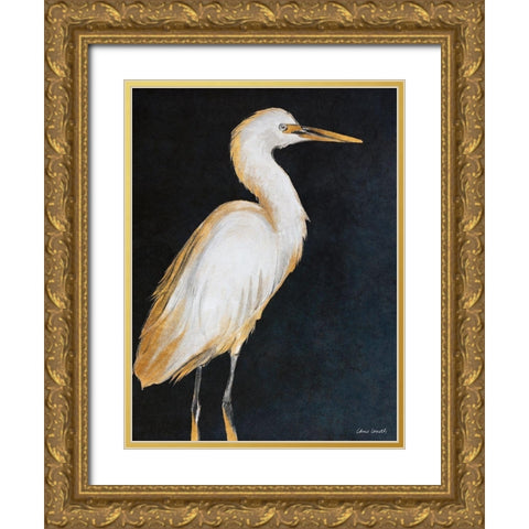 Elegant Heron I Gold Ornate Wood Framed Art Print with Double Matting by Loreth, Lanie
