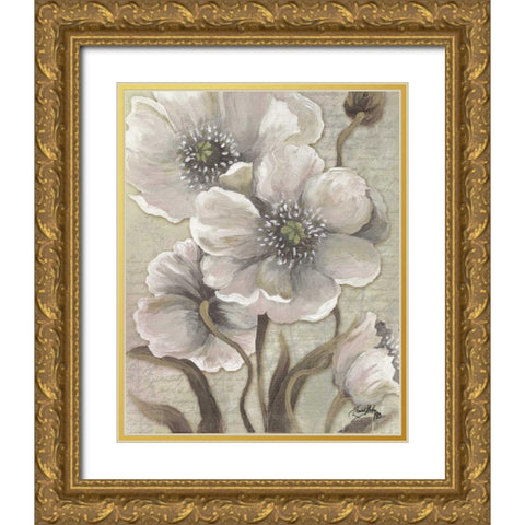 Scripted Beauty I Gold Ornate Wood Framed Art Print with Double Matting by Medley, Elizabeth