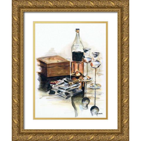 A Good Night Gold Ornate Wood Framed Art Print with Double Matting by French-Roussia, Heather