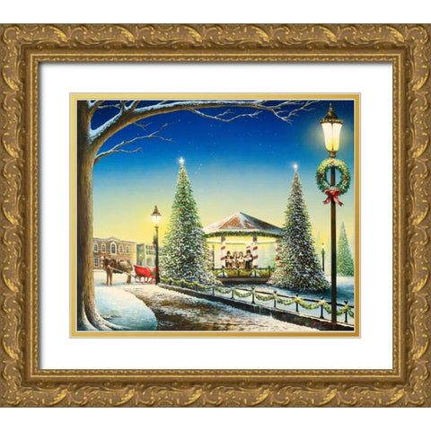 Tis the Season Gold Ornate Wood Framed Art Print with Double Matting by Nawrocke, Bruce