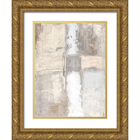 Neutral Autumn Deconstructing I Gold Ornate Wood Framed Art Print with Double Matting by Marcon, Michael