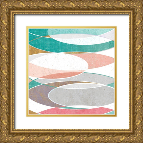 Little Bit Retro Gold Ornate Wood Framed Art Print with Double Matting by SD Graphics Studio