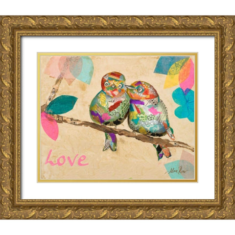 Band of Inspired Birds I Gold Ornate Wood Framed Art Print with Double Matting by Ritter, Gina