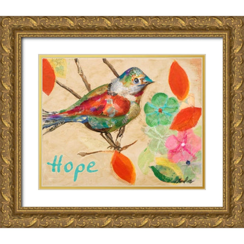 Band of Inspired Birds III Gold Ornate Wood Framed Art Print with Double Matting by Ritter, Gina