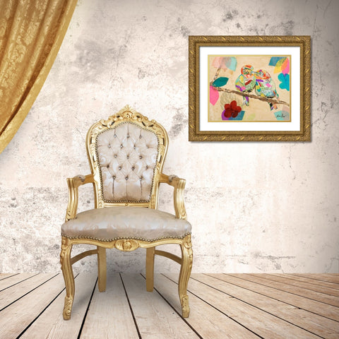 Band of Birds I Gold Ornate Wood Framed Art Print with Double Matting by Ritter, Gina