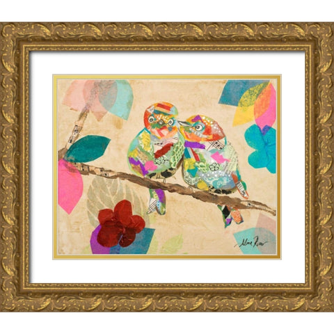 Band of Birds I Gold Ornate Wood Framed Art Print with Double Matting by Ritter, Gina