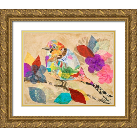 Band of Birds II Gold Ornate Wood Framed Art Print with Double Matting by Ritter, Gina