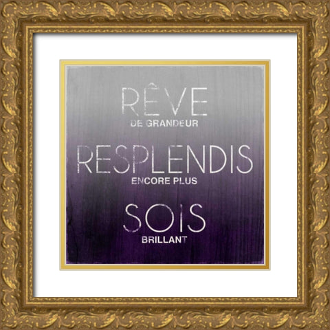 Dream, Sparkle, Shine (French) Gold Ornate Wood Framed Art Print with Double Matting by SD Graphics Studio