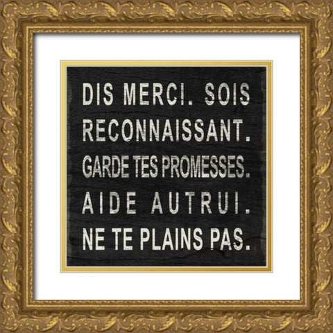 Say Thank You (French) Gold Ornate Wood Framed Art Print with Double Matting by SD Graphics Studio