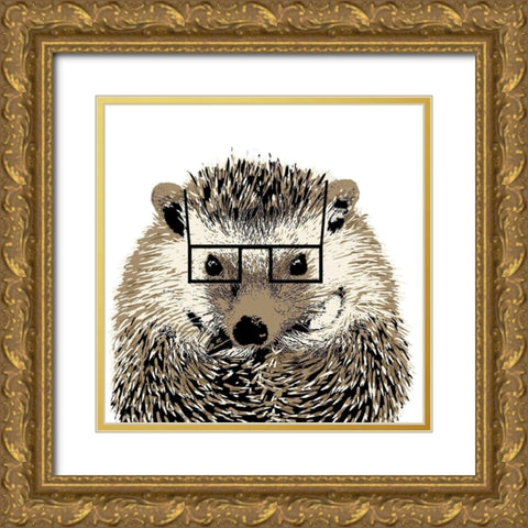 Good Looking Hedgehog Gold Ornate Wood Framed Art Print with Double Matting by SD Graphics Studio