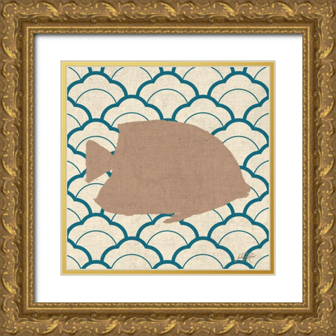 Patterned Sealife I Gold Ornate Wood Framed Art Print with Double Matting by DeRice, Julie