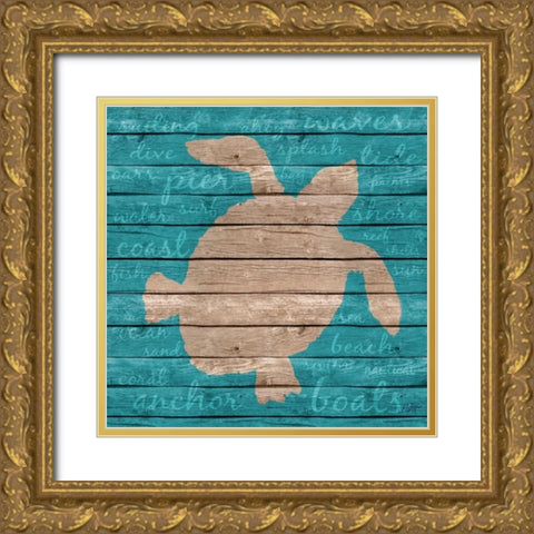Coastal Wonder Border II Gold Ornate Wood Framed Art Print with Double Matting by DeRice, Julie