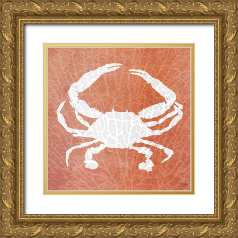 Sealife on Coral IV Gold Ornate Wood Framed Art Print with Double Matting by DeRice, Julie