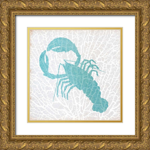 Sealife on Coral VI Gold Ornate Wood Framed Art Print with Double Matting by DeRice, Julie