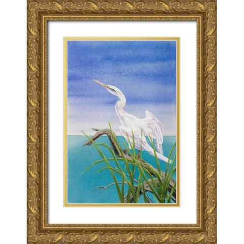 Seabirds At Noon I Gold Ornate Wood Framed Art Print with Double Matting by Urban Pearl Collection, Llc
