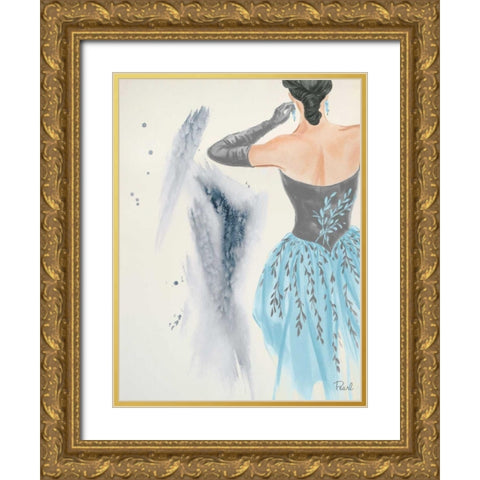 Evening in Paris I Gold Ornate Wood Framed Art Print with Double Matting by Baliko, Linda