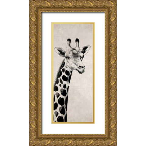 Giraffe I Gold Ornate Wood Framed Art Print with Double Matting by Rhyan, Vivien