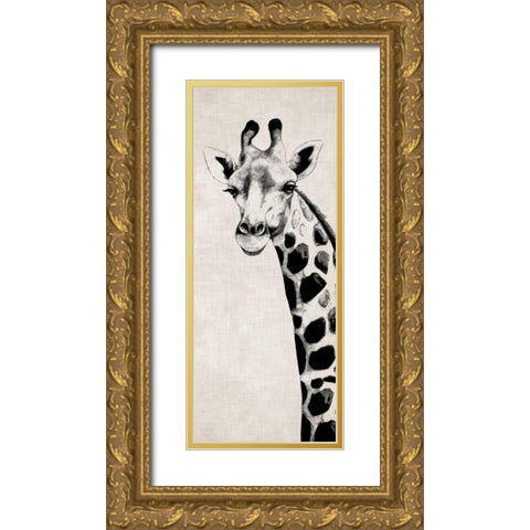 Giraffe II Gold Ornate Wood Framed Art Print with Double Matting by Rhyan, Vivien