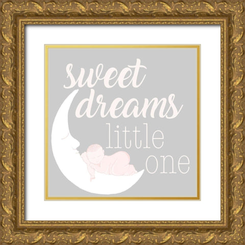 Sweet Dreams Gold Ornate Wood Framed Art Print with Double Matting by Metz, Andi