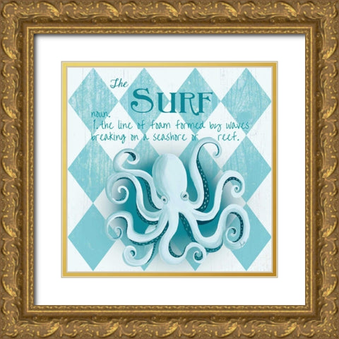 The Surf Gold Ornate Wood Framed Art Print with Double Matting by Metz, Andi