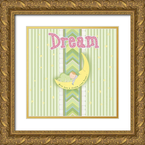 Sleepy Moon II Gold Ornate Wood Framed Art Print with Double Matting by Metz, Andi