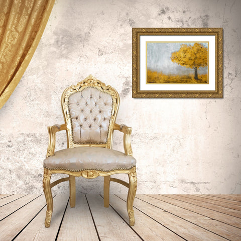 Yellow Eternal Tree Gold Ornate Wood Framed Art Print with Double Matting by Johnson, Walt