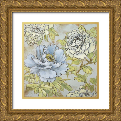 Peony Fascination I Gold Ornate Wood Framed Art Print with Double Matting by Loreth, Lanie