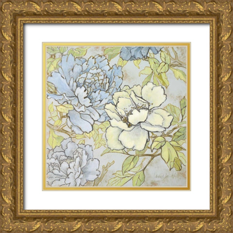 Peony Fascination II Gold Ornate Wood Framed Art Print with Double Matting by Loreth, Lanie