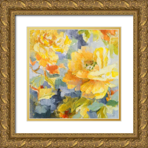 Modern Peonies I Gold Ornate Wood Framed Art Print with Double Matting by Loreth, Lanie