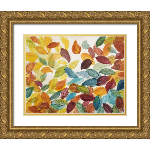 Bursting Autumn Gold Ornate Wood Framed Art Print with Double Matting by Loreth, Lanie